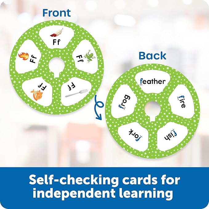 Learning Resources Skill Builders Letter Quiz Wheel, Alphabet Flash Cards, Reading Games, Sight Words Flash Cards Kindergarten, Ages 3 and Up
