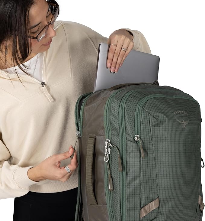 Osprey Transporter 26+6 Travel Pack - Expandable Personal Item Backpack with Laptop Sleeve - Lightweight Daypack, Blue Flame