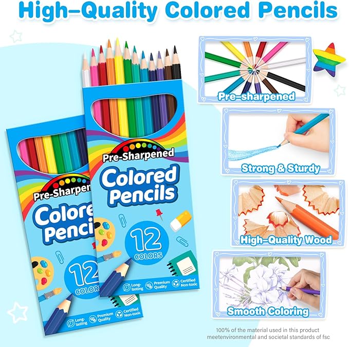 Jumlys 1152 Count Colored Pencils Bulk, 96 Packs Pre-sharpened Coloring Pencils for Kids in 12 Colors, Bulk School Supplies for Teachers, Ideal Back to School Supplies & Classroom Prizes