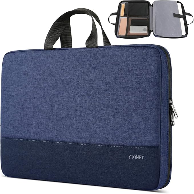 Ytonet 17 17.3 Inch Laptop Sleeve Case, Water Resistant Laptop Carrying Case with Handle, Compatible with MacBook HP Dell Lenovo Surface Asus Acer Notebooks, Gifts for Men Women Mom, Dark Blue