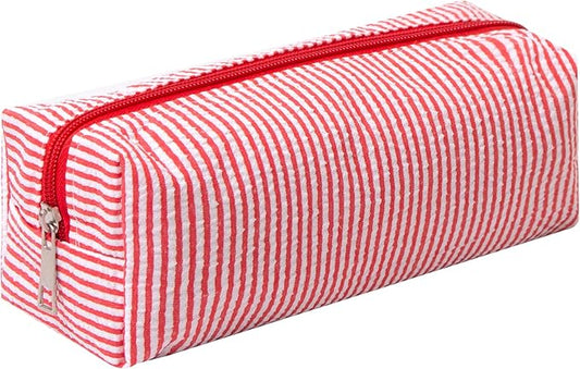 Cute Pencil Case Capacity Pencil Pouch Aesthetic Pen Bag Office Stationery Organizer Simple Sturdy Multifunctional Cosmetic Pouch (red)