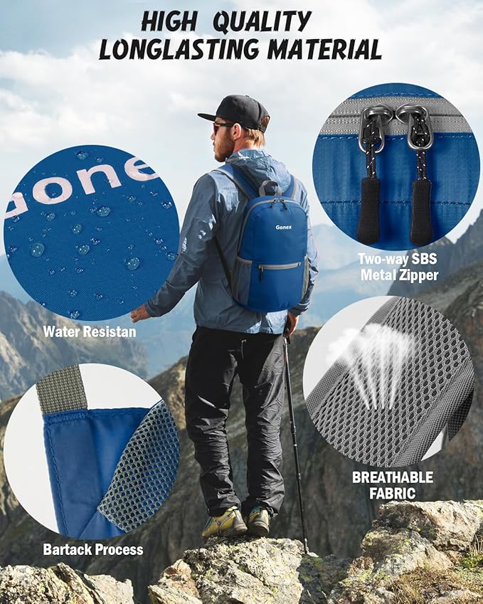 Gonex Ultra Lightweight Packable Backpack Daypack Handy Foldable Camping Outdoor Travel Cycling Backpacking