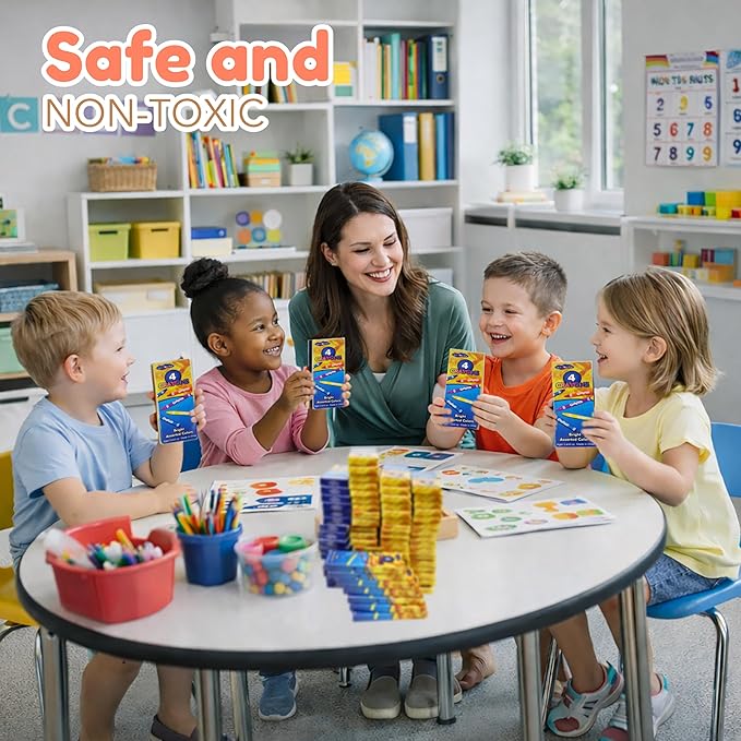 4E's Novelty 144 Boxes of 4 Packs Bulk Crayons for Kids, Non-Toxic Crayons Bulk, Classroom Must Haves, Supplies for Teachers Restaurants Crayon Party Favors Individual Packs