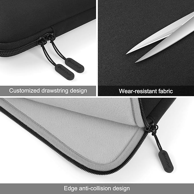 ARVOK 15 15.6 16 Inch Laptop Sleeve with Front Pocket, Shockproof 360 Protective Laptop Case Briefcase Handbag, Computer Carrying Bag Compatible with MacBook Air/Pro, Lenovo/HP/Dell/Asus/Acer, Black