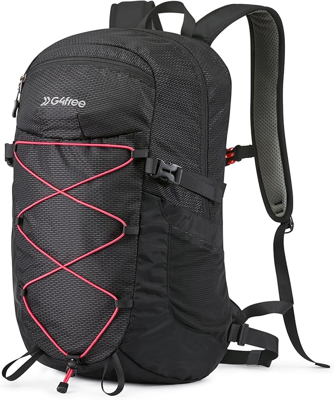 G4Free 30L Lightweight Hiking Backpack for Men Women, Airline Approved Day Pack for Travel, Bussiness Work, Easy Hike(Black)