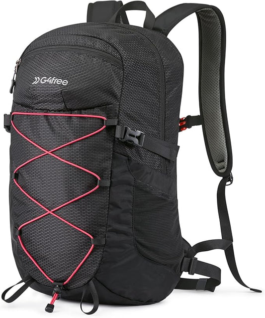 G4Free 30L Lightweight Hiking Backpack for Men Women, Airline Approved Day Pack for Travel, Bussiness Work, Easy Hike(Black)