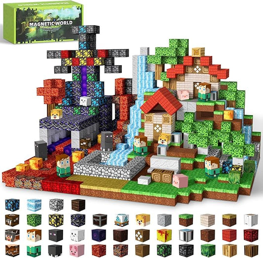 Intoypad 150PCS Magnetic Blocks for Kids, 0.8in Magnetic Building Block Toys for Boys Girls Age 3 4 5 6 7 8 9 10 Magnet Cubes Game Magnetic Tiles STEM Toys Christmas Birthday Gifts for Kids Toddlers