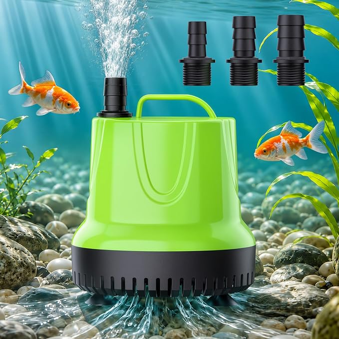 FREESEA Durable Small Pond Pump: 365+ days Continuous Operation | 660GPH 40W Bottom Suction with Epoxy-Sealed Motor & 176℉ Overheat Protection for Pond Circulation Water Change