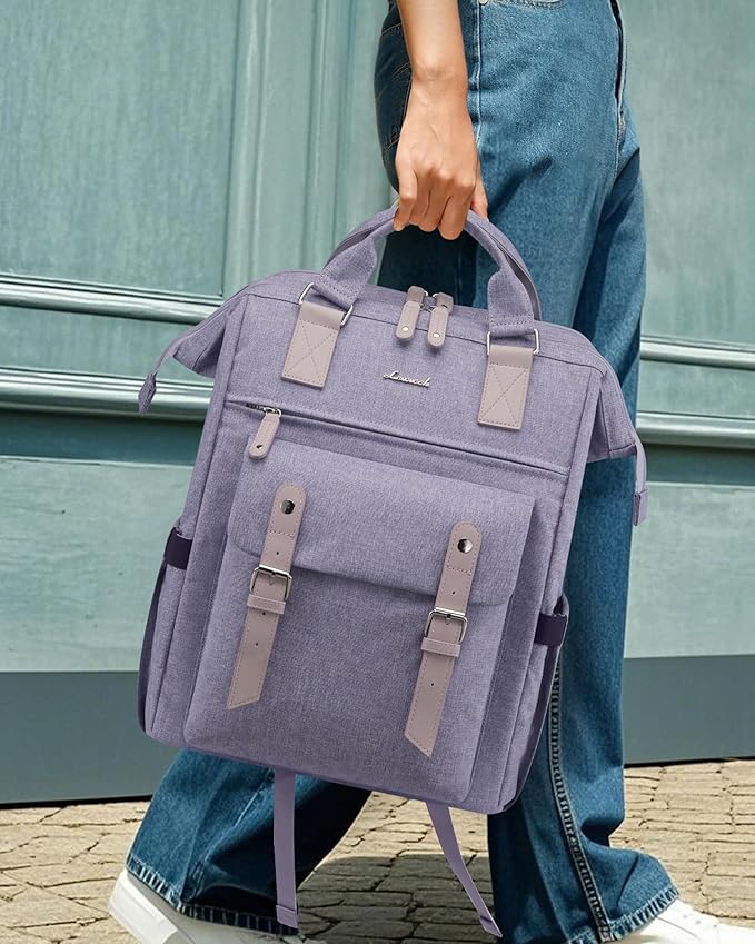 LOVEVOOK Laptop Backpack for Women with Giant Tumbler Holder Pocket,17.3 inch Waterproof Travel Backpack Purse Computer Laptop Bag