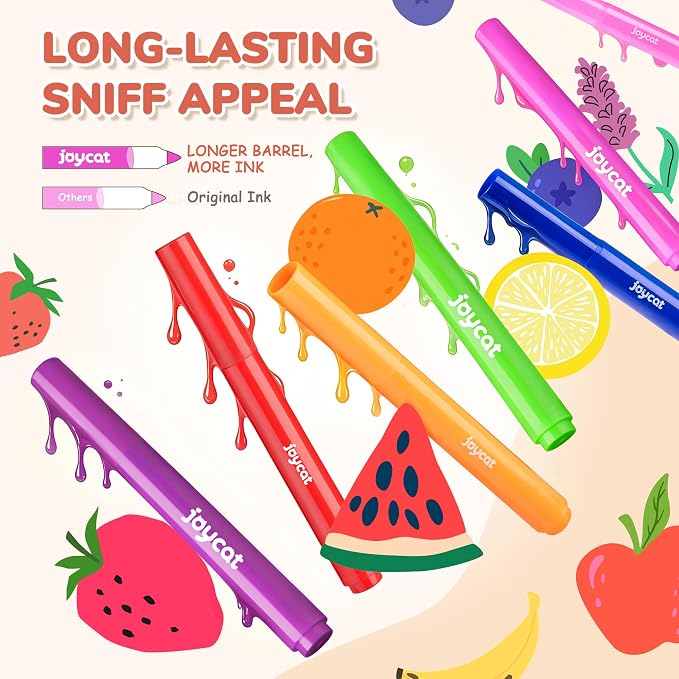 JoyCat 12-Color Washable Smelly Markers for Kids, Scented Art Set