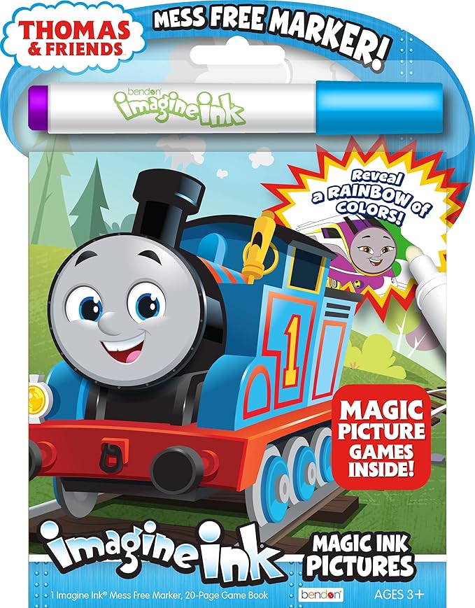 Thomas All Engines Go 20 Page Imagine Ink Coloring Book with 1 Mess Free Marker