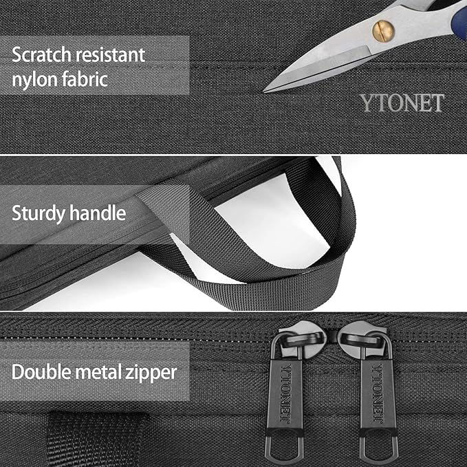Ytonet Laptop Case 15.6 Inch, Water Resistant Laptop Bag Sleeve for Men Women Slim Coputer Cover TSA Computer Case Carrying Bag with Handle, Compatible with MacBook Pro Lenovo HP Dell Notebooks Black
