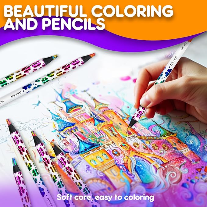 nsxsu Art Supplies for Kids Teens Adults, 16 Rainbow Pencils Drawing Supplies, Jumbo Multi Colored Pencils for Sketching Drawing, Tween Girls Trendy Stuff Birthday Party Favor Crafts for Boys 6-12