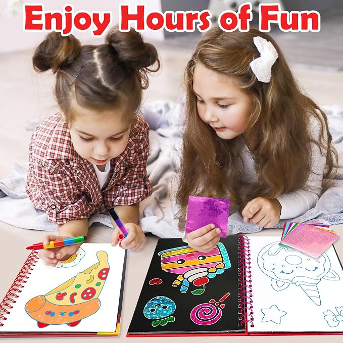FUNNYB&G Mess-Free Foil Art Craft for Girls Ages 4-10, Kids Birthday Gift