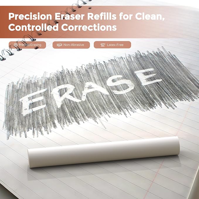 Nicpro 12 Pack TPE Rotary Retractable Pen Eraser Refills