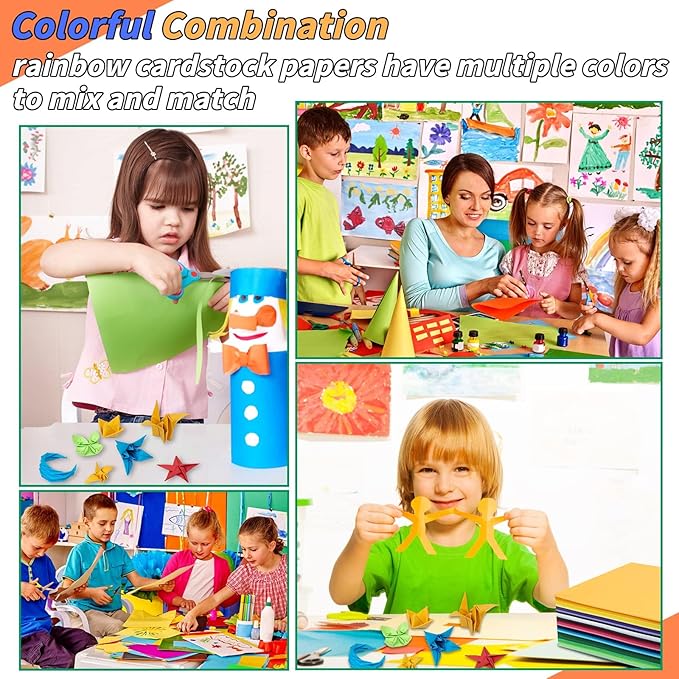 Oleitodh Colored Cardstock Bulk 300 sheets, 8.5” x 11” Cardstock Paper 30 Assorted Colors Construction Paper,180 GSM Card Stock Scrapbooking Supplies for Diy Crafts Cricut Card Making