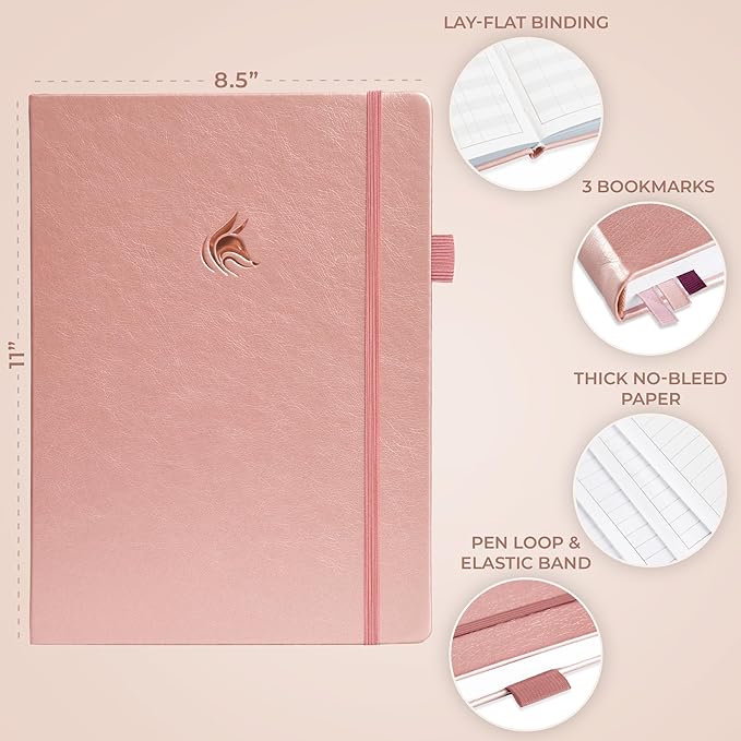 Clever Fox Planner PRO Premium Jan 2026-Jan 2027 – Luxurious Weekly, Monthly & Budget Agenda Organizer for Productivity & Reaching Goals, A4 Hardcover + Keepsake Box – Rose Gold