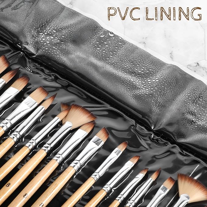 25 PCS Acrylic Paint Brush Set, Professional Paintbrushes, Expert Synthetic Nylon Bristles Paint Brush Kit with Upgraded Short Handle Wide Flat & Palette Knife for Acrylic, Oil, Watercolor, Gouache