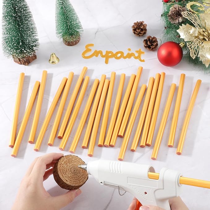 72 Pack Metallic Gold Hot Glue Sticks, 8"x0.43" Hot Melt Glue Sticks for Fabric, Wood, Plastic, Paper, Stamp, Crafting, Wedding Cards, Decoration, Car Dent Repair