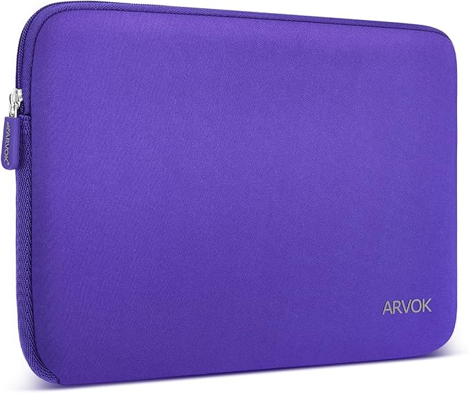 Arvok 13 13.3 14 Inch Laptop Sleeve Case for MacBook Pro/MacBook Air 13-14 inch, Water-Resistant Notebook Chromebook Computer Pouch, Carrying Bag Cover for HP/Dell/Lenovo/Asus/Acer, Purple