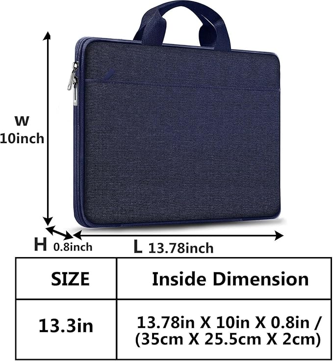 Hseok Laptop Sleeve 13-14 Inch Case Briefcase Compatible with MacBook Neo Pro 14 M5/M4/M3/M2/M1, All Models 13.3 Mac Air/Pro, XPS 13 14, Most Popular 13"-14" Notebooks,D01B02