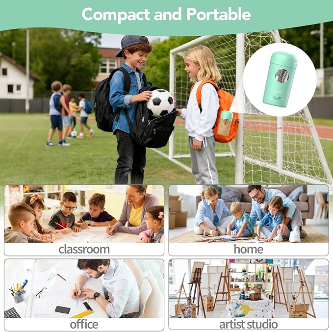 AFMAT Electric Pencil Sharpener, Fully Automatic Pencil Sharpener for 7-8mm Pencils & Colored Pencils, Auto in & Out, Rechargeable Vertical Hands-Free Sharpeners for Classroom/Home/Office PSX7(Green)