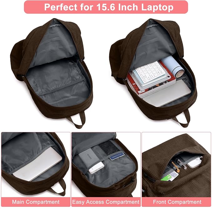 ZUBOND Backpack for School Girls and Boys, Lightweight School Bookbag for Teens, College Students Women & Men, Cute Large Laptop Backpack Fits 15.6 Inch Notebook