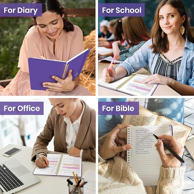 ZOTIA Lined Spiral Journal Notebook for Women, A5 College Ruled Journals for Writing, Hardcover Notebooks for Work, Note taking and Office School Supplies,140 Pages - Periwinkle Blue