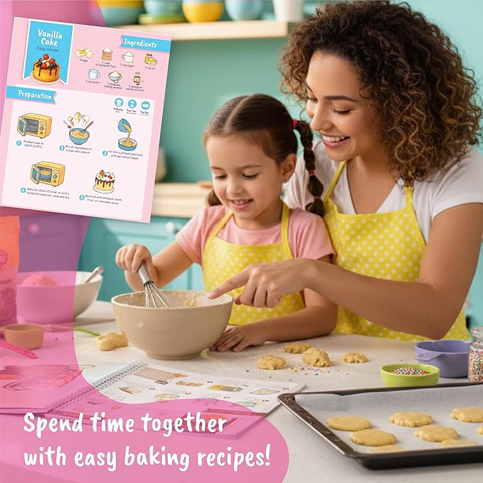 BSCOOL - Drawing, Coloring & Activity Book: Play and Bake with Stickers, Guides and Recipes. Dress Up Your Cake Design for Kids 5 and Up.Gift for Girls