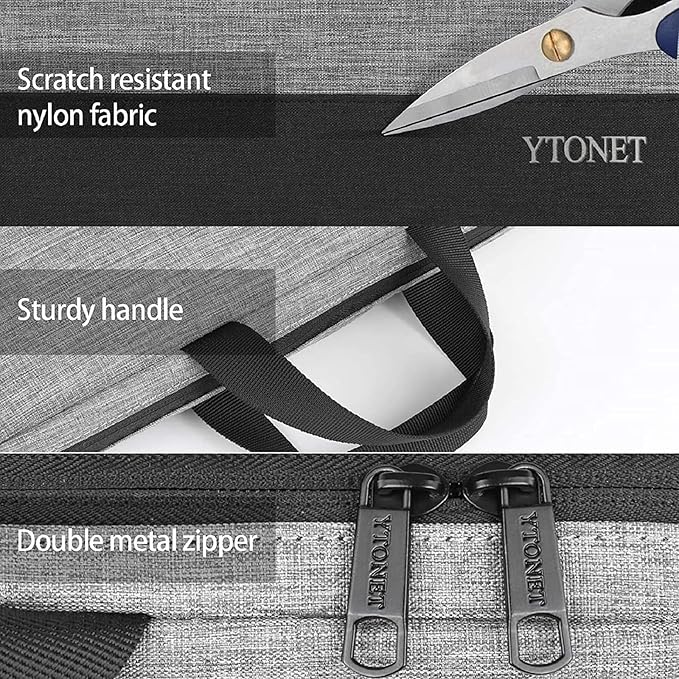 Ytonet Laptop Case Laptop Sleeve Case 13 13.3 Inch, TSA Slim Computer Cover with Handle, Water Resistant Business Travel Carrying Cover Compatible with MacBook Neo, Air, Pro HP Dell Notebooks, Grey