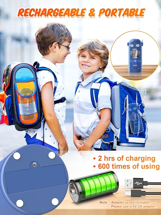 AFMAT Electric Pencil Sharpener Fully Automatic, Colored Pencil Sharpeners for 7-11.5mm Pencils, Rechargeable Hands-Free Robot Sharpener for Classroom, Home, Office, Battery Operated, PSX5EW, Blue