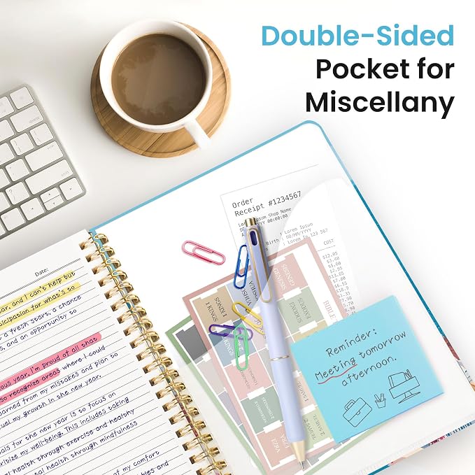ZOTIA Large Spiral Notebooks for Work 5 Subject with Removable Dividers