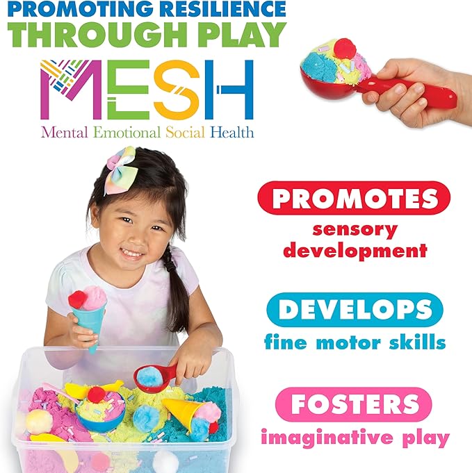Creativity for Kids Sensory Bin: Ice Cream Shop Playset - Toddler Learning Toys, Pretend Play Ice Cream Set, Kids Gifts for Girls and Boys (Ages 3+)