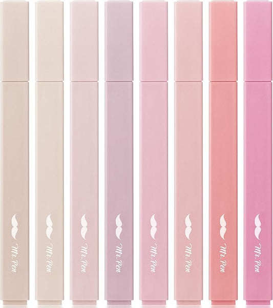 Mr. Pen- Aesthetic Highlighters No Bleed, 8 Pack, Pastel Colors, Chisel Tip, Cute Highlighters Assorted Colors for Journaling, Highlighting, Underlining, Fast Dry, Back to School Supplies