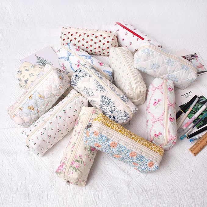 Pencil Case Pen Case Office College School Storage Bag Pouch Holder Box Organizer Makeup Pouch Cosmetic Bag Aesthetic Cute Pencil Case for Girls Boys Kids (Y)