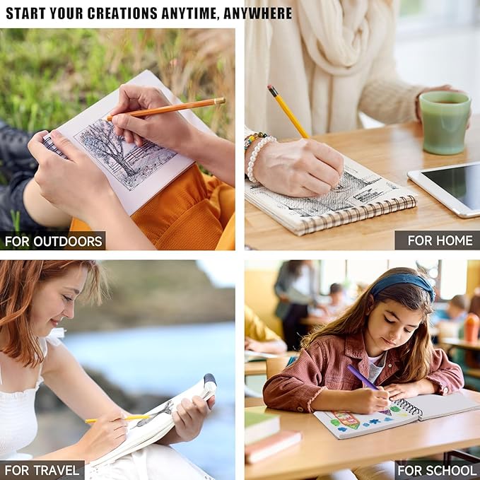 Sketch Book, 5.5" x 8.5" Sketchbook with 60 Sheets (68lb/100gsm), 1 Pack Drawing Pad Acid Free Drawing Book Sketch Pad forAdults Beginners Artists (2)