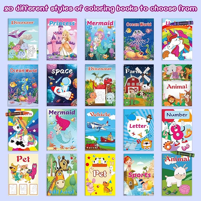 Kalysky 20Pack Coloring Books for Kids Ages 4-8 (5.1 x 7 inch),Mini Coloring Books for Kids Party Favors,Bulk Coloring Book for Toddlers Ages 2-4