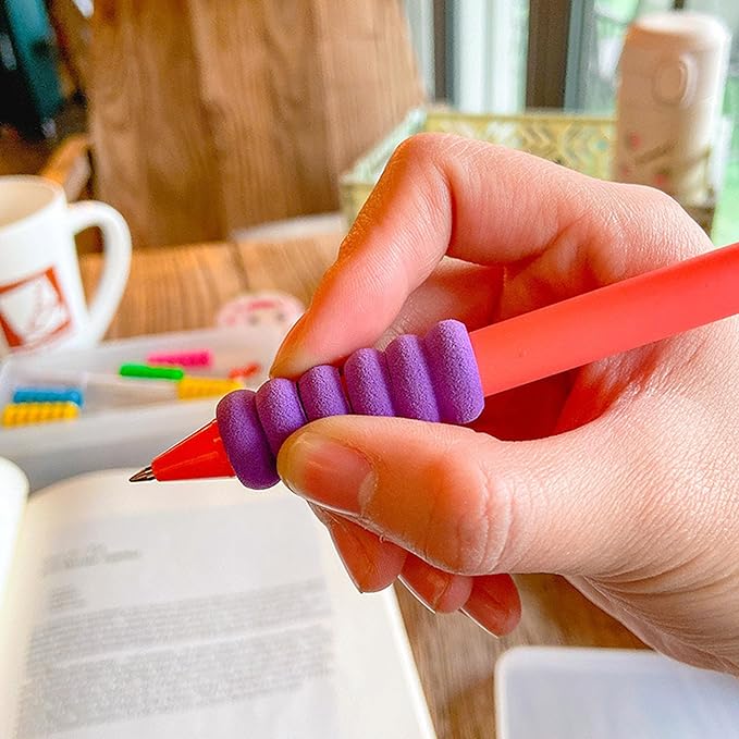 Foam Pencil Grippers,30 Pieces Foam Pencil Grips for Kids and Adults Handwriting Relieving Fingers Fatigue Writing Aid Pencil Holder Comfort Cushion Grip Pen Grippers