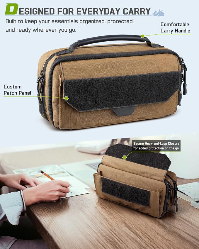 RXW Pencil Case Pouch for School, Office, Travel & EDC Organization | Large Capacity, 3-Layer Compartments, Tactical MOLLE Attachment, Everything Organized, Quick Access, Secure Storage