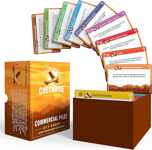 Commercial Pilot Oral Exam Flashcards by Checkride Study Guide – 311 Flashcards Covering All Topics Developed by CFIs – Commercial Pilot Oral Exam Guide