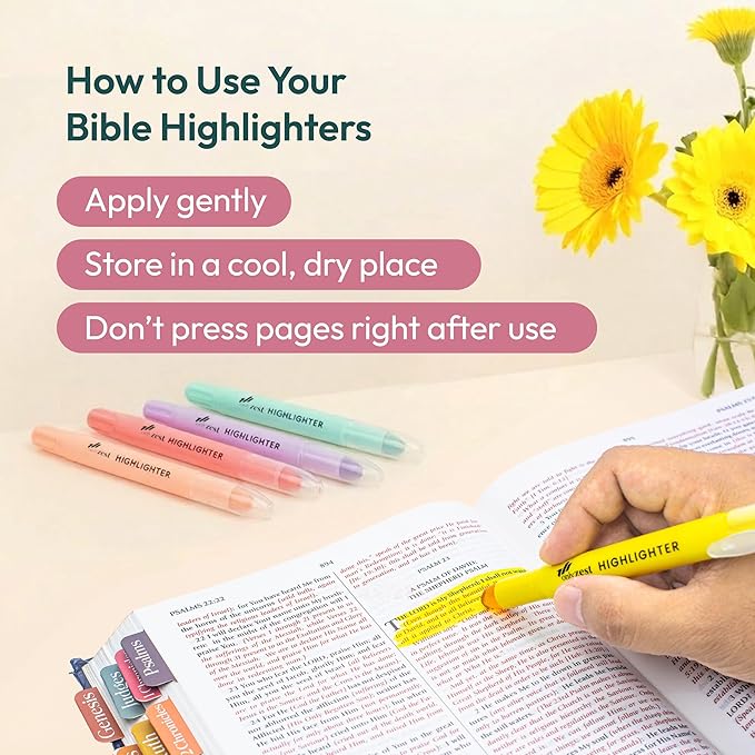 10 Pack Bible Safe Highlighters - Candy Color, Wax Highlighters No Bleed, Scripture Markers for Journaling, Study Accessories and School Supplies