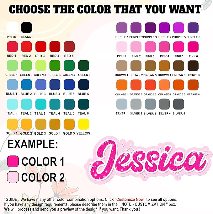 Custom Glitter Name Sticker Personalized Beauty Name Color Bling Prince Princess Decal Waterproof Vinyl Decal for Water Bottles Tumblers Laptops Hard Hat Cars Kindle for Women Men Teachers