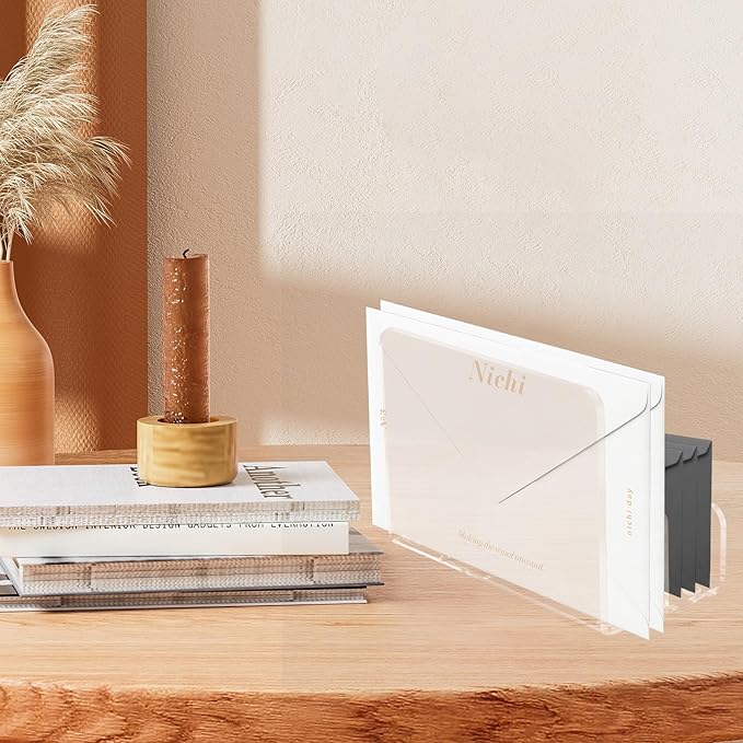 2 Pieces 2 Compartments Acrylic Mail Holder, Vertical Letter Holder for Desk, Office Home File Envelope Mail Organizer Sorter for Desktop Bill Document Notebook (2)
