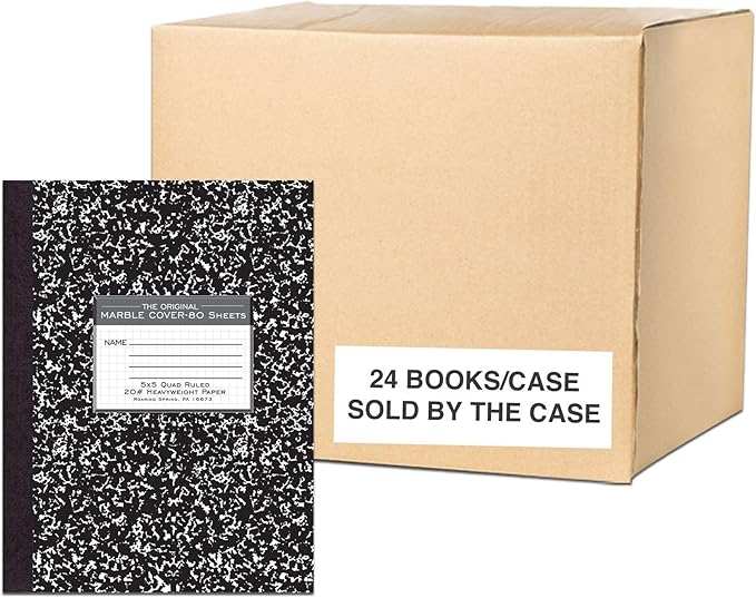 ROARING SPRING Signature Collection Composition Notebook, 24 Books, Hardcover, Grid Graph Rule, 20# Premium Paper, 80 Sheets/160 Pages, 10.25" x 7.88", Made in USA