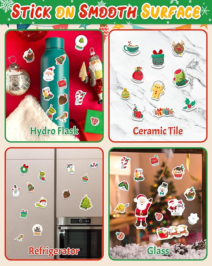 Benresive Reusable Sticker Book for Toddlers, Travel Stickers for Kids, Toddler Crafts Activities Toys, Birthday Gifts for Boys & Girls - Christmas