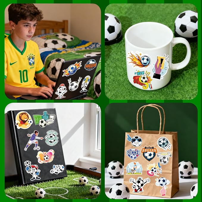 Soccer Party Favors - 100 PCS Soccer Stickers for Kids | 2026 World Game Cup Merchandise Gifts Activities Birthday Toys Games Crafts for Goodie Bags Gift Bags