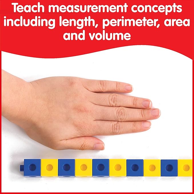 edxeducation Recycled Plastic Linking Cubes - Set of 100 - Connecting and Counting Snap Blocks for Early Math - for Preschool and Elementary Aged Kids
