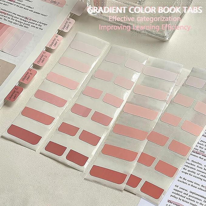 Potanro Book Tabs 480 PCS Annotation Tabs Transparent Sticky Notes for Notebooks 1 Inch Repositionable Index Tabs for Annotating Books and File Classification (Medium)