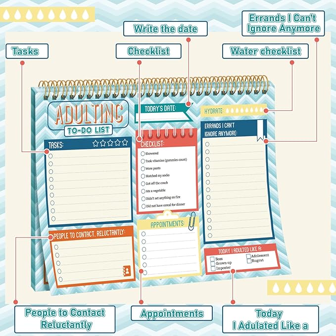 Glenmal 6 Pack to Do List Notepad Undated to Do List Notebook Daily Planner Notepad 180 Sheets for Adult Student Office School Home Supplies 7.8 x 5.2 Inch(Lively,Lively Color)