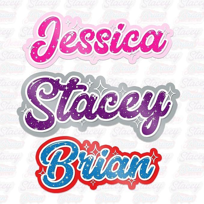 Custom Glitter Name Sticker Personalized Beauty Name Color Bling Prince Princess Decal Waterproof Vinyl Decal for Water Bottles Tumblers Laptops Hard Hat Cars Kindle for Women Men Teachers